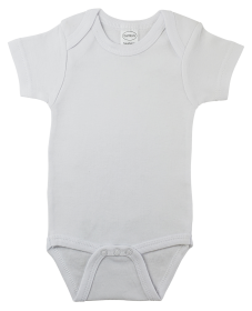 White Interlock Short Sleeve Onezies