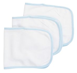 Baby Burpcloth With Blue Trim (Pack of 3)