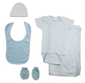 Boys 5 Piece Blue Layette Set