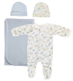 Boy Newborn Baby 4 Pc Layette Sets