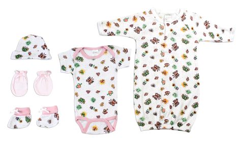 Newborn Baby Girls 5 Pc Layette Baby Shower Gift Set