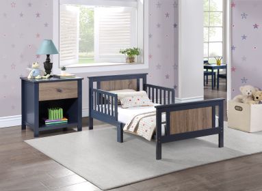 Connelly Reversible Panel Toddler Bed Midnight Blue/Vintage Walnut