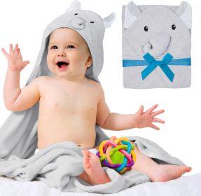 Kids Hooded Towel with Elephant Face. Large Child Blanket with Big Ears for Boys.