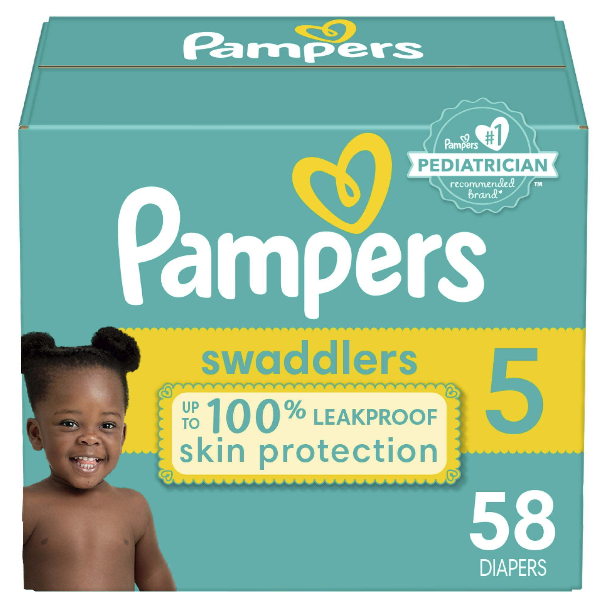 Pampers Swaddlers Diapers Size 5, 58 Count Pampers Swaddlers Diapers Size 5, 58 Count