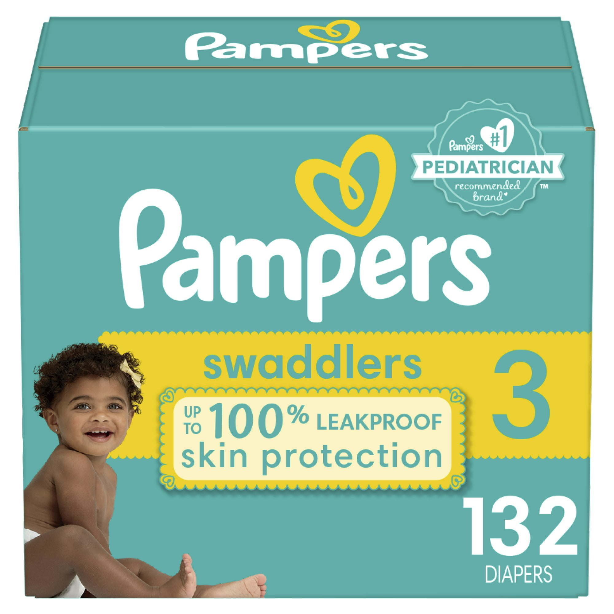 Pampers Swaddlers Diapers Size 3, 132 Count Pampers Swaddlers Diapers Size 3, 132 Count
