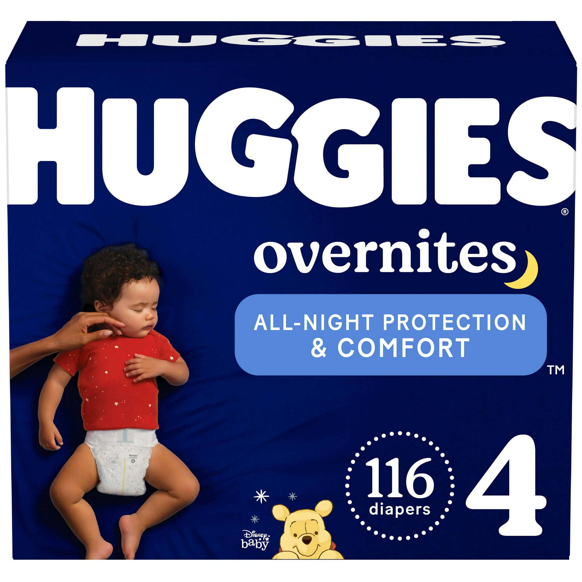Huggies Overnites NIghttime Baby Diaper Size 4; 116 Count Huggies Overnites NIghttime Baby Diaper Size 4; 116 Count