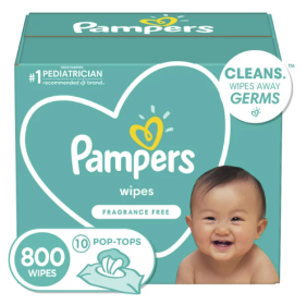 Pampers Baby Wipes;  Fragrance Free;  800 Count