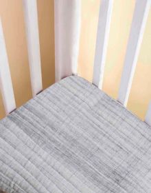 GREY BRUSHSTROKE FITTED CRIB SHEET