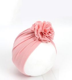 Knotted Caps Turban Newborn Baby Hospital Hat Soft Cotton Toddler Kids Girl Head Wrap Cap Beanie Hat (Color: Pink)