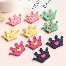 Hair Magic Stickers 5 pairs Computer Embroidered Hair Accessories Bangs Post Sticker Clip-Less Hair Ornaments Sticks to Hair Reusable (design: crown)