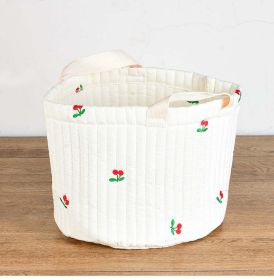 Baby Embroidered Pattern Baby Bottle Storage Basket (Color: Red, Size/Age: Average Size (0-12Y))