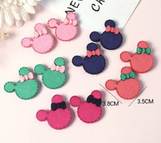 Hair Magic Stickers 5 pairs Computer Embroidered Hair Accessories Bangs Post Sticker Clip-Less Hair Ornaments Sticks to Hair Reusable (design: mickey)