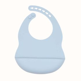 Baby Solid Color Food Grade Silicone Bibs (Color: Blue, Size/Age: Average Size (0-8Y))