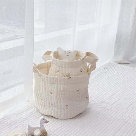 Baby Embroidered Pattern Baby Bottle Storage Basket (Color: Light Pink, Size/Age: Average Size (0-12Y))