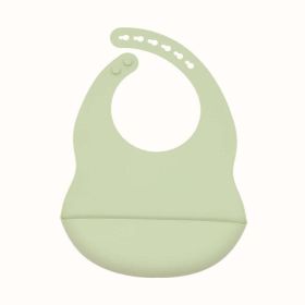 Baby Solid Color Food Grade Silicone Bibs (Color: Light Green, Size/Age: Average Size (0-8Y))